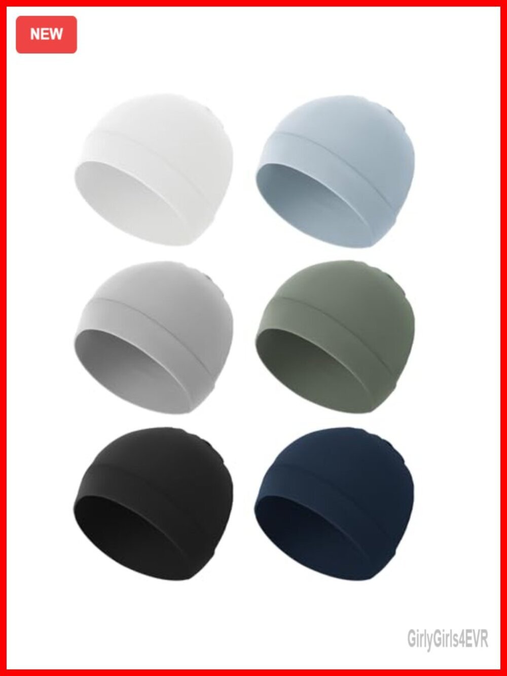 6-Pack Soft Stretchy Baby Beanie Hats Newborn Infant Caps 0-6 Months